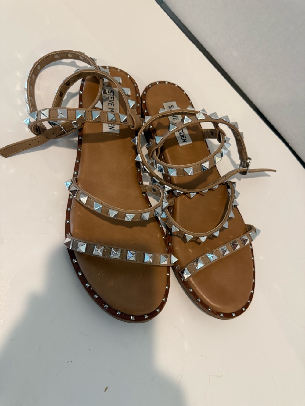Steve Madden Women's Travel Rock Stud Flat Sandals